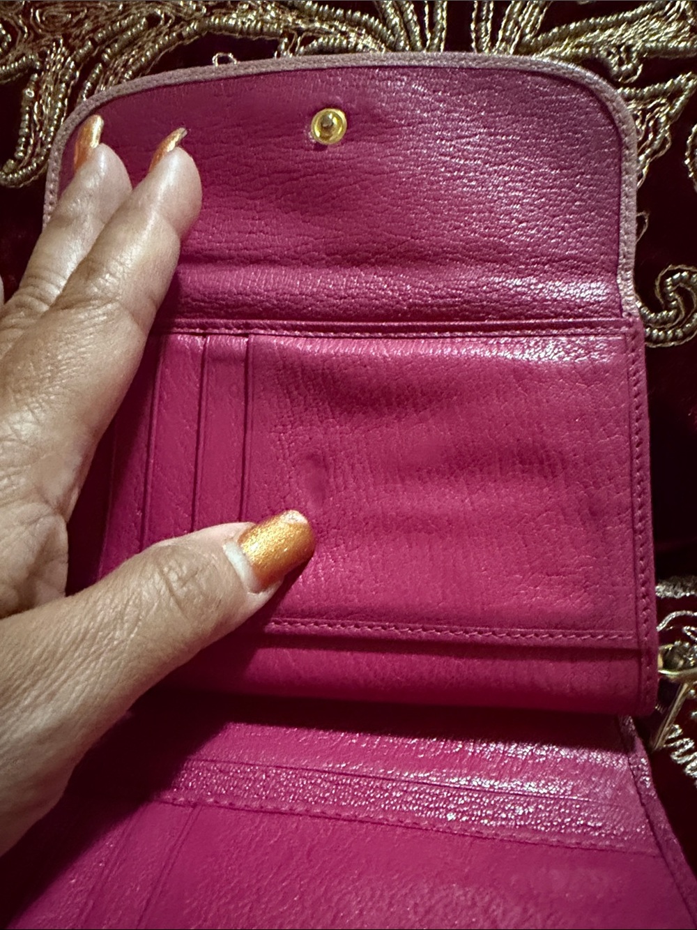 Miu Miu Bicolor Leather Compact Wallet two-tone Rosa and Peonia colorway. EUC - Picture 8 of 9
